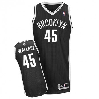 NBA Brooklyn Nets 45 Gerald Wallace Authentic Black Jerseys